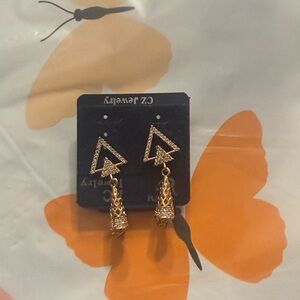 Fashion Jewelry Gold Triangle Drop Earrings